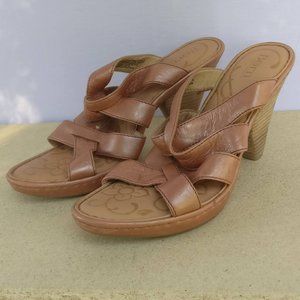 LeatherSandal BORN handcrafted 100%Leather Padded soft Heeled mule 9us/7uk